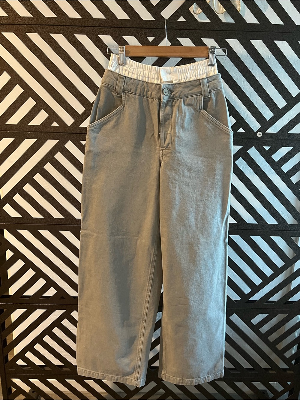 Topshop double-Waistband, wide leg pants